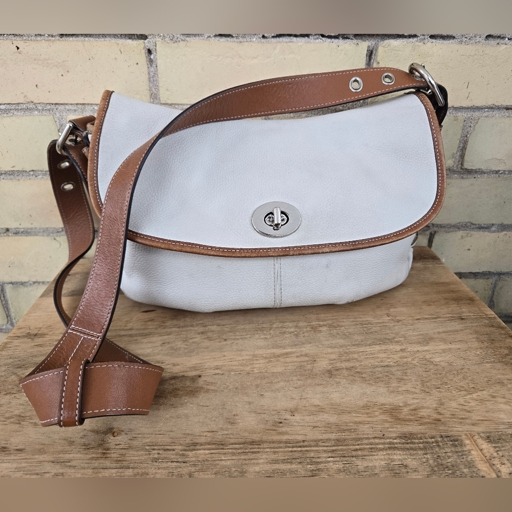 Coach Turn Lock Leather Bag